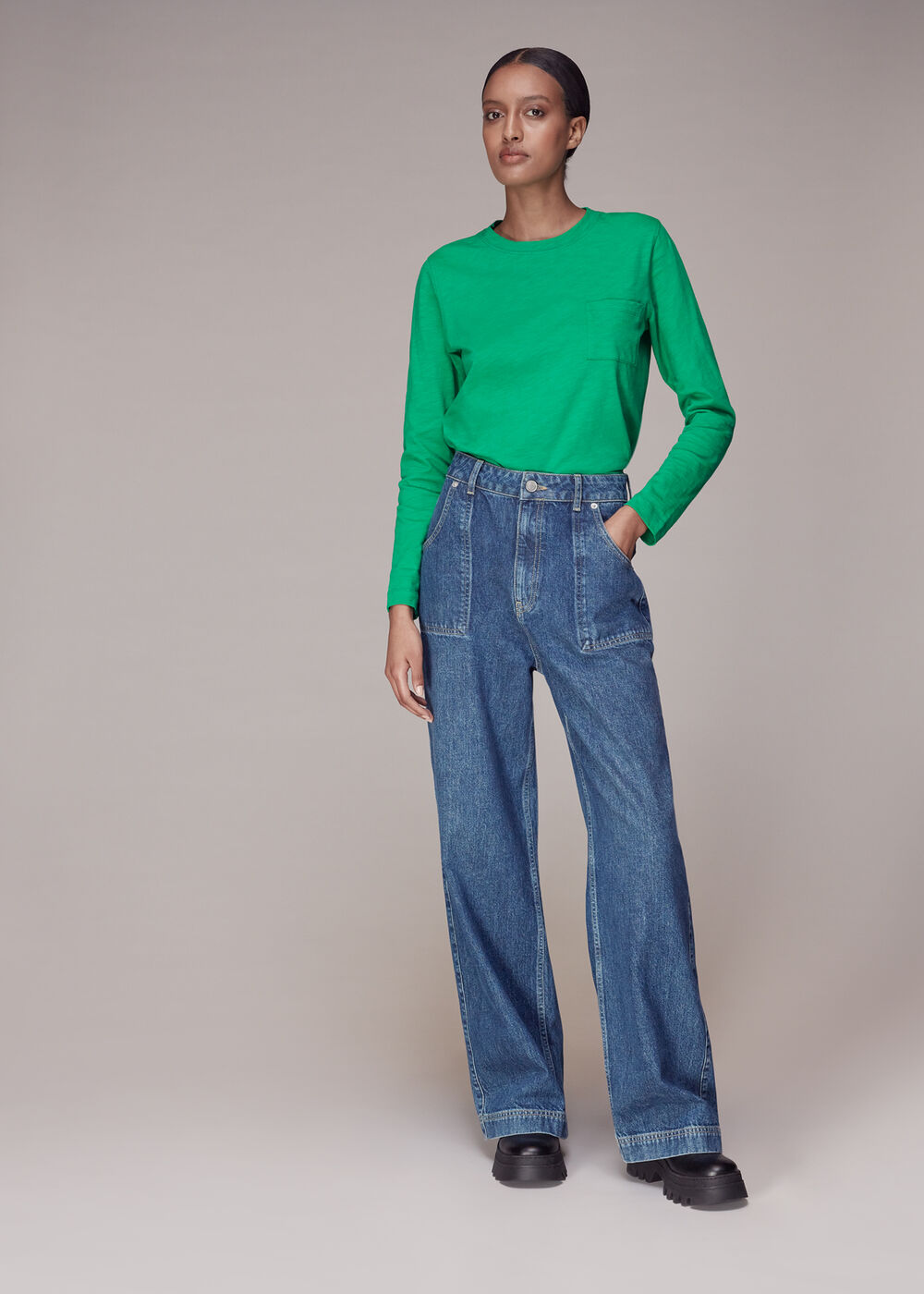 Crew Neck Pocket Top